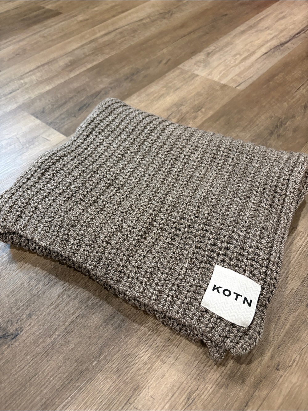 KOTN Cotton Neutral Knit Scarf - Taupe